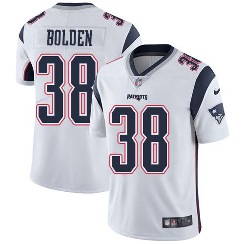 Men New England Patriots 38 Brandon Bolden Nike White Limited NFL Jersey
